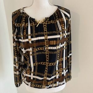 Michael Michael Kors Belts and Chains Print Blouse S